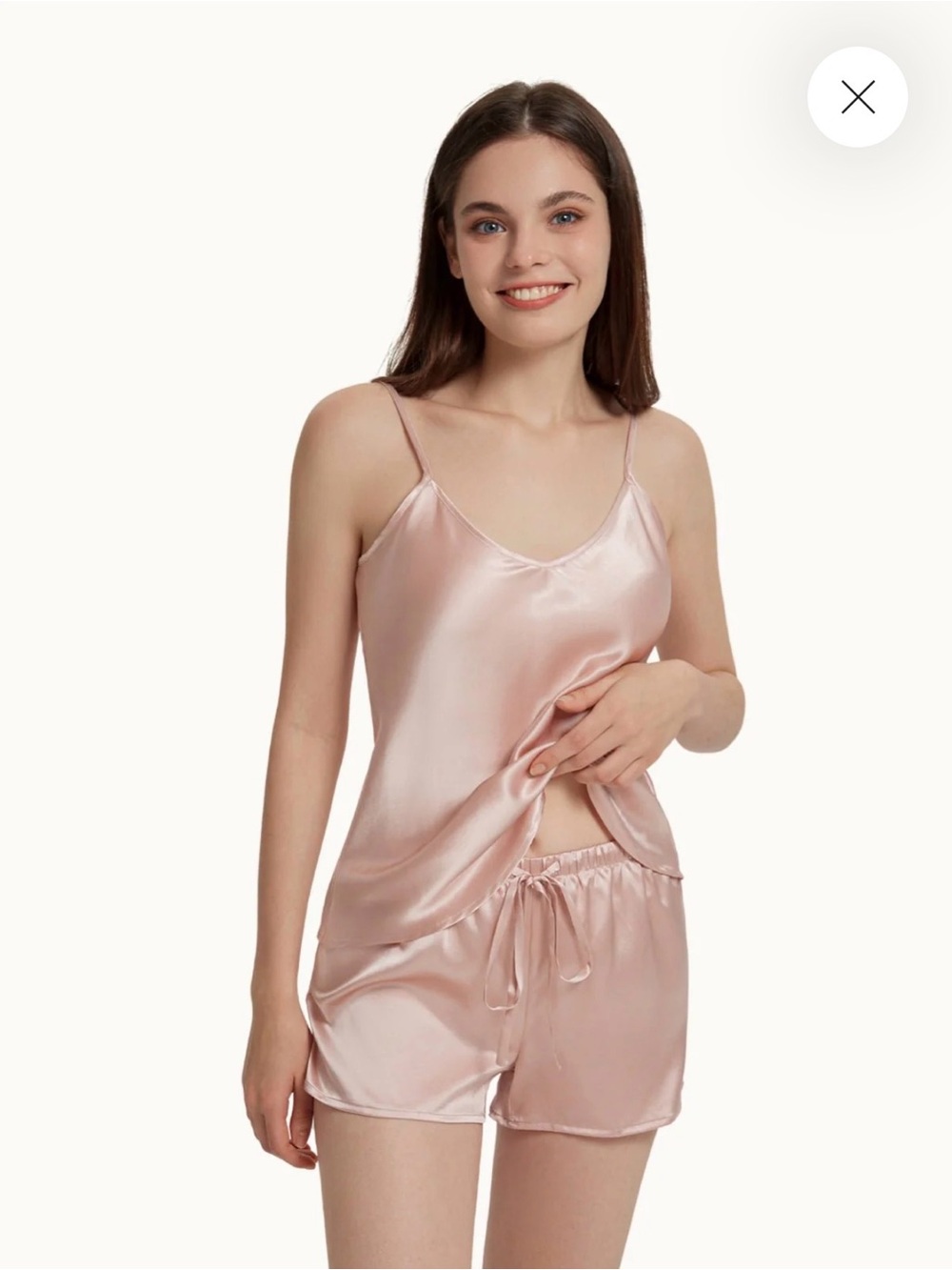 Brand New! 💯 silk Cami & Short Pajama Set - Blush pink